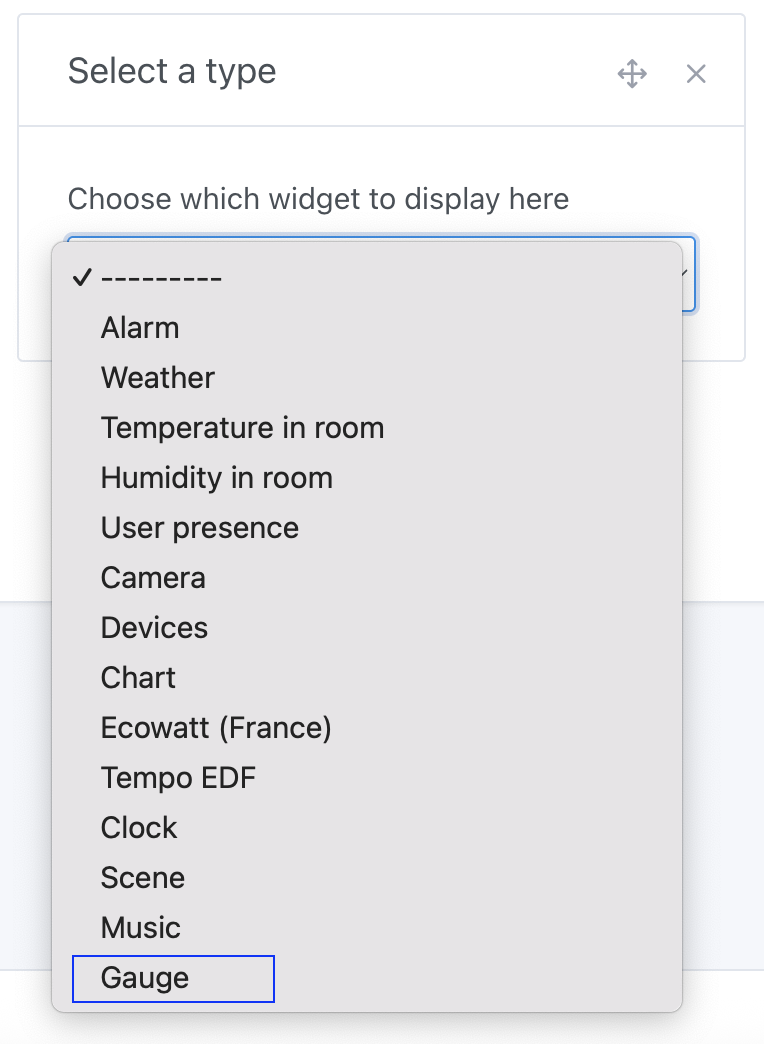 Add the gauge widget to Gladys