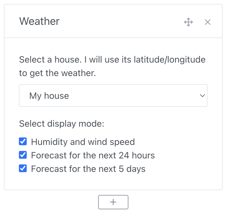 Select your home in Gladys