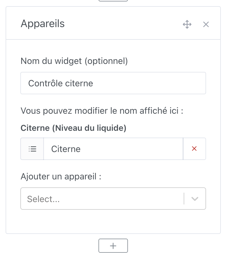 Sélectionnez les appareils à afficher