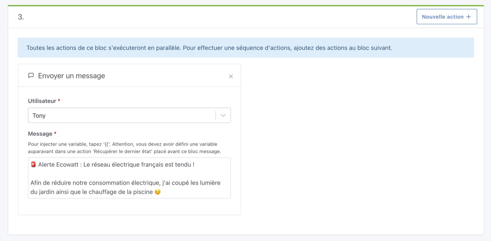 Ecowatt Gladys scènes